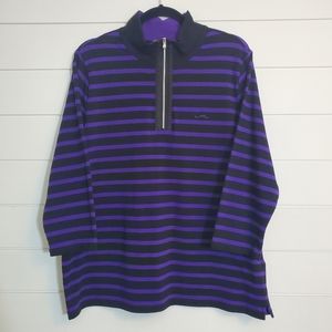 Ralph Lauren LRL‎ Active Women's Striped 1/4 Zip Pullover. Size: XL